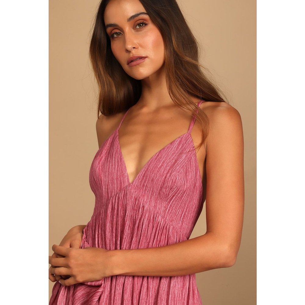 Lulus Beach Day Bliss Rose Sleeveless Maxi Dress Size XS - Picture 4 of 14